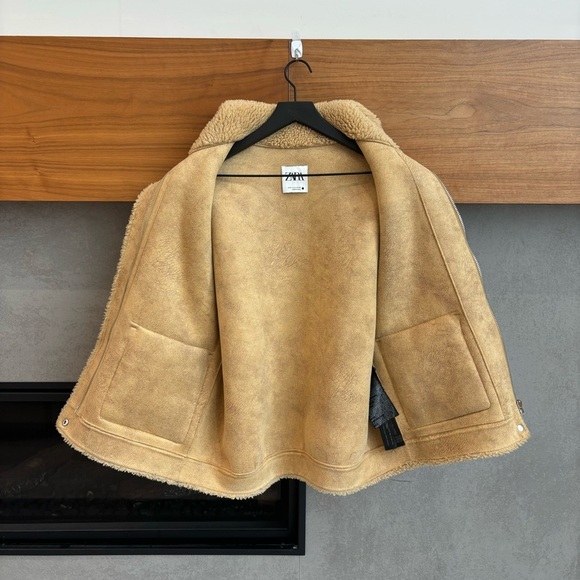 Zara Faux Fur/shearling/Fleece Jacket, Size S - Picture 11 of 12